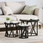 Nesting šoninis stalas 3 pcs Juodas ąžuolas