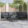 Sodo Sofų Rinkinys su pagalve 4 pcs Antracitas Plienas