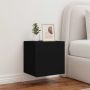 Sieninės TV spintelės su LED, 2vnt., juodos, 40,5x35x40cm