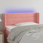 Galvūgalis su LED, rožinės spalvos, 93x16x78/88cm, aksomas