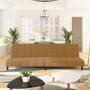 Dvivietė sofa-lova, rudos spalvos, aksomas