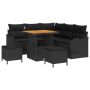 Sodo Sofų Rinkinys su pagalve su saugykla 8 pcs Juoda