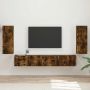 TV spintelių komplektas 4 pcs Rūkyta ąžuolas Apdirbta mediena