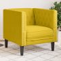 Chesterfield krėslas, geltonos spalvos, aksomas
