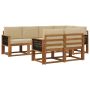 Lauko sofos komplektas 7 pcs Natūralus ir bežinis Poliesteris