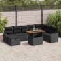 Sodo Sofų Rinkinys 9 pcs Juoda poliratanas