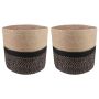 Vazonų rinkinys 2 pcs Natūrali ir juoda Ø 28 x 28 cm