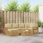 Lauko sofos komplektas 7 pcs Balta ir kreminė 59 x 59 x 37 cm