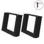 Kavos staliuko kojelės, 2 vnt., juodos, 50x(30-31) cm, plienas, U formos