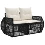 Sodo sofa 2-Vietų skaičius Juoda poliratanas
