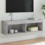 TV spintelė su LED lemputėmis, betono pilka, 100x30x30cm