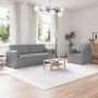 Sofa 2 pcs Šviesiai pilka 198 x 78 x 80 cm audinys