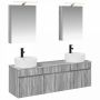 Vonios spintos komplektas 5 pcs Pilka Sonoma 50 x 14,5 x 70 cm