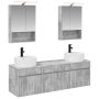 Vonios spintos komplektas 5 pcs Betono pilka 50 x 14,5 x 70 cm