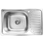 Nerūdijančio plieno plautuvė D6642P 660x420 0.8 SATIN dešinė su sifonu