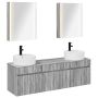 Vonios spintos komplektas 5 pcs Pilka Sonoma 53 x 15,5 x 70 cm