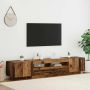 TV spintelė su LED lemputėmis, senovinė mediena, 200x35x40cm, inžinerinė mediena