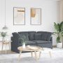 Modulinė sofa su pagalvėlėmis, aksominė, tamsiai pilka
