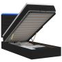 Otmana lova su matracsu ir LED Juoda 90 x 190 cm Audinys
