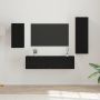 TV spintelių komplektas 4 pcs Juodas ąžuolas Apdirbta mediena