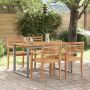 Sodo stalas Pilka 140 x 80 x 75 cm Kietos akacijos mediena