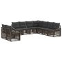 Sodo Sofų Rinkinys 9 pcs Pilka poliratanas