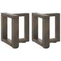 Kavos staliuko kojelės, 2 vnt., juodos, 30x25x(30-31) cm, plienas