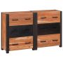 Kabalas 3 pcs Ruda 110 x 30 x 75 cm Kietos akacijos mediena