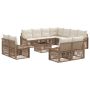 Sodo Sofų Rinkinys 12 pcs Smėlio poliratanas
