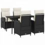Sofa Stalo Rinkinys su pagalve 5 pcs Juoda ir kreminė balta
