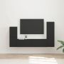 TV spintelių komplektas 4 pcs Juoda Apdirbta mediena