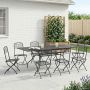 Sodo valgomojo komplektas 9 pcs Antracito 212 x 90 x 76 cm
