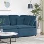 Modulinė kampinė sofa su pagalvėlėmis, mėlyna, 100 cm