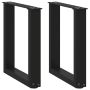 Kavos staliuko kojelės, 2 vnt., juodos, 28x(42-43) cm, plienas, U formos