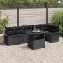 Sodo Sofų Rinkinys su pagalve 7 pcs Juoda Poli ratanas