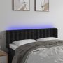 Galvūgalis su LED, juodos spalvos, 147x16x78/88cm, aksomas