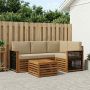 Lauko sofos komplektas 5 pcs Natūralus ir bežinis