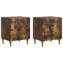 Šalia lovos spintelė 2 pcs Dūminio ąžuolo 43 x 34,5 x 50 cm