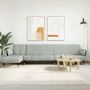 L formos sofa-lova, šviesiai pilka, 275x140x70cm, aksomas