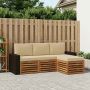 Lauko sofos komplektas su pagalve 4 pcs Natūralus ir bežinis
