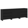 Kabalas su stalčių 3 pcs Juoda 70 x 41 x 75 cm Apdirbta mediena