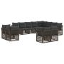 Sodo Sofų Rinkinys 12 pcs Pilka poliratanas
