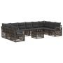 Sodo Sofų Rinkinys 11 pcs Pilka poliratanas