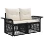 Sodo sofa 2-Vietų skaičius Juoda poliratanas