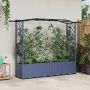 Pakeltas lovas su trelėmis ir stogu Pilka 204 x 40 x 141 cm PP