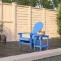 Sodo Adirondack kėdė su staliuku, mėlynos spalvos, HDPE