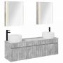 Vonios spintos komplektas 5 pcs Betono pilka 53 x 15,5 x 70 cm