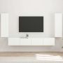 TV sieninio kabineto komplektas 4 pcs Balta Apdirbta mediena