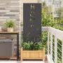 Sodo privatumo ekranas „Fretwork“ Juoda 50 x 140 cm
