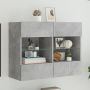 Sieninė TV spintelė su LED lemputėmis, betono, 78,5x30x60,5cm